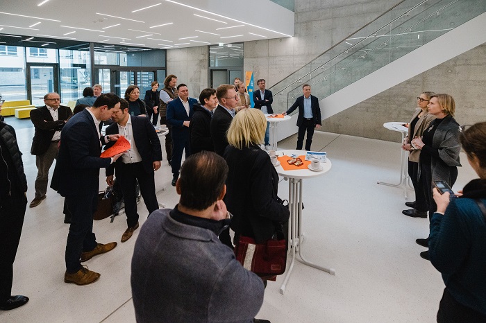 Begrüßung im Gründerzentrum BerlinBioCube (Foto: IHK Berlin/Konstantin Gastmann)